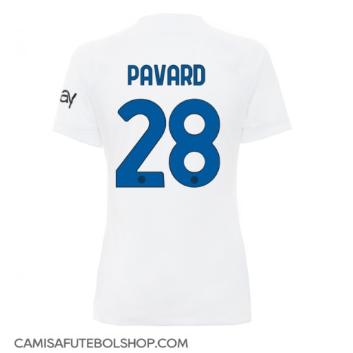 Camisa de time de futebol Inter Milan Benjamin Pavard #28 Replicas 2º Equipamento Feminina 2023-24 Manga Curta
